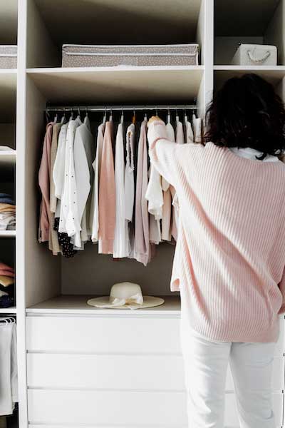 Cleaning out your closet can give you a clean organized closet like this one