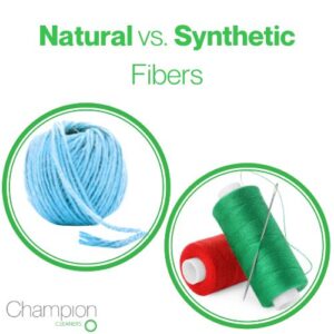 Graphic to illustrate differences between natural and synthetic fibers